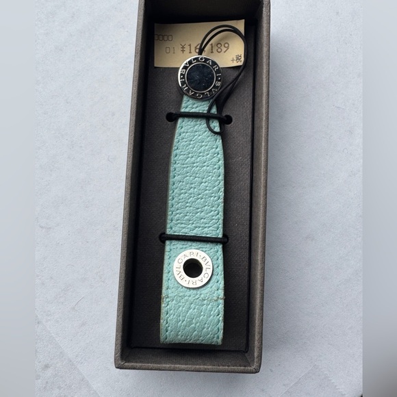 Bvlgari Mint Green Leather Keychain - Picture 11 of 11